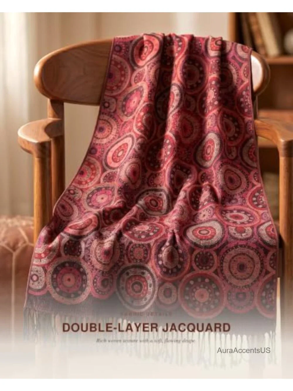 Viscose Bohemian Medallion Jacquard Pashmina Scarf Festival Wrap